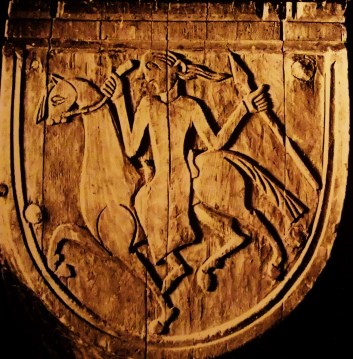 Stave-Church-decoration-shield-maiden-Urnes-Norway